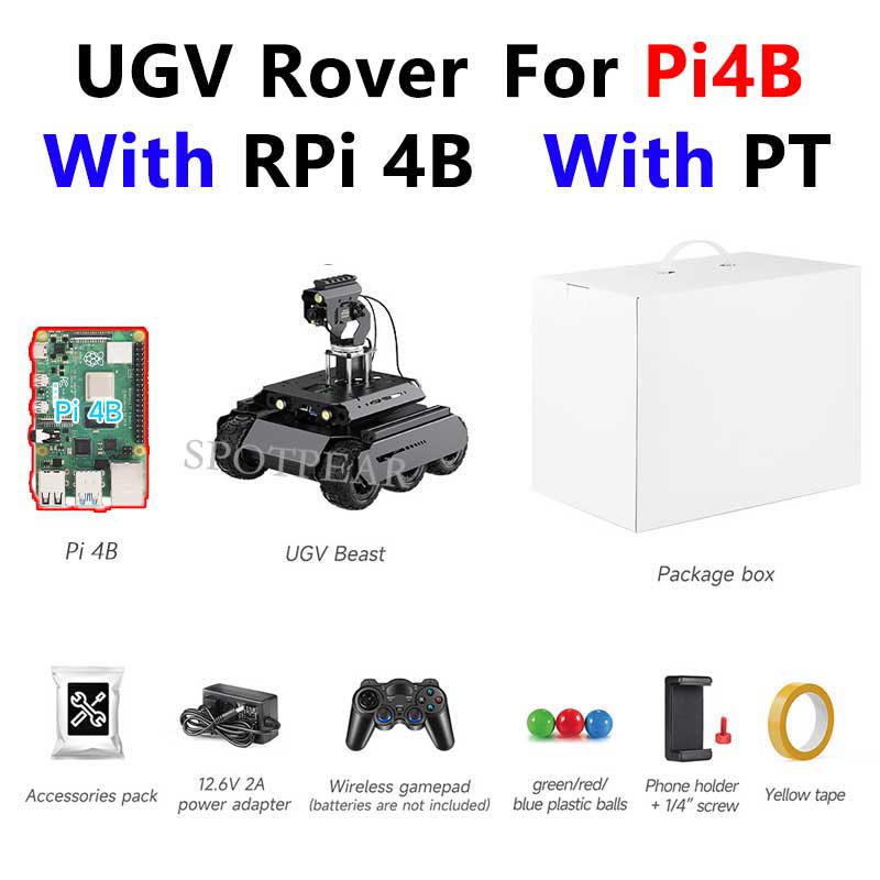 UGV Rover PT AI OpenCV Robot Car MediaPipe For Raspberry Pi