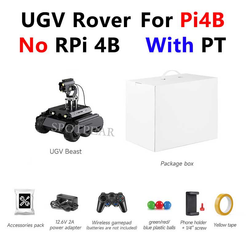 UGV Rover PT AI OpenCV Robot Car MediaPipe For Raspberry Pi