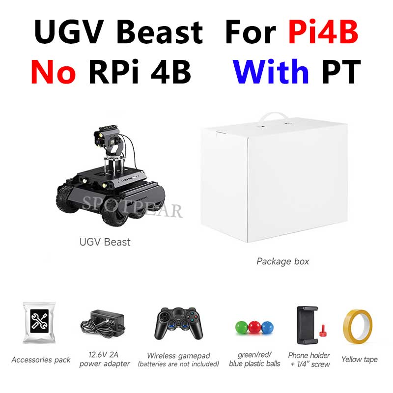 UGV Rover PT AI OpenCV Robot Car MediaPipe For Raspberry Pi