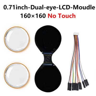 Electronic EYE 0.71 inch Round Double LCD Display Dual Screen For Arduino Raspberry Pi ESP32 Pico STM32