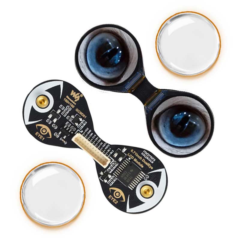 Electronic EYE 0.71 inch Round Double LCD Display Dual Screen For Arduino Raspberry Pi ESP32 Pico STM32