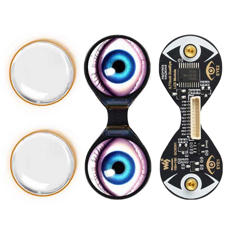 Electronic EYE 0.71 inch Round Double LCD Display Dual Screen For Arduino Raspberry Pi ESP32 Pico STM32