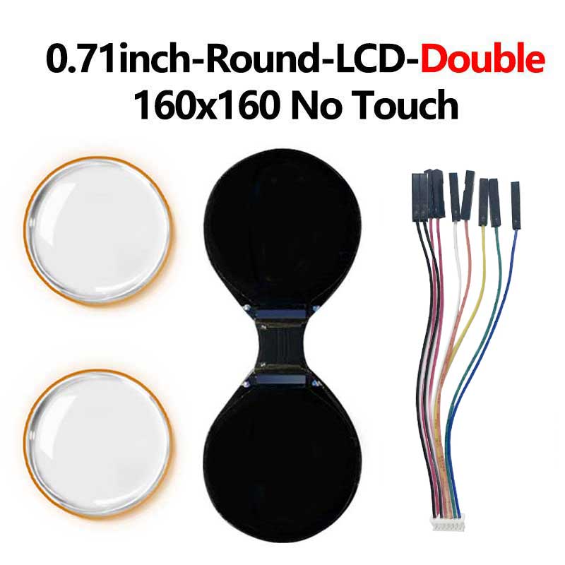 Electronic EYE 0.71 inch Round Double LCD Display Dual Screen For Arduino Raspberry Pi ESP32 Pico ST