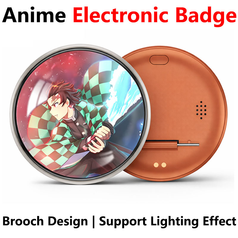 1.85-inch Round LCD Electronic Badge Display 1.85inch TouchScreen Concert Anime Convention Brooches Badges bag charms pendants