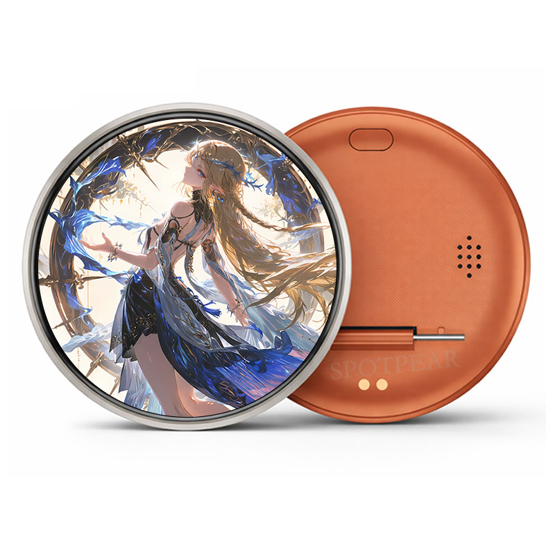 1.85-inch Round LCD Electronic Badge Display 1.85inch TouchScreen Concert Anime Convention Brooches Badges bag charms pendants