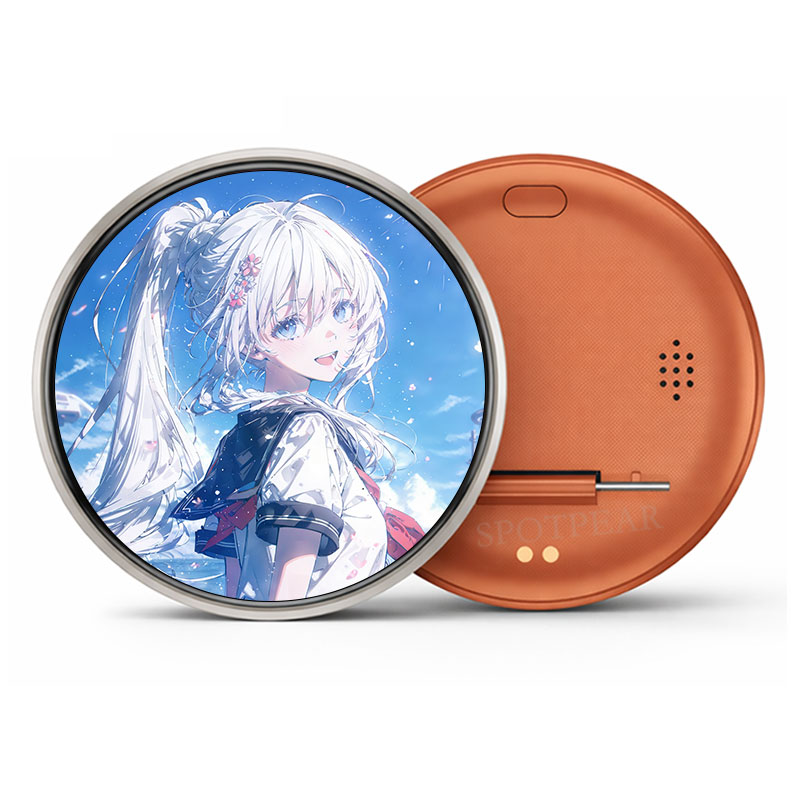 1.85-inch Round LCD Electronic Badge Display 1.85inch TouchScreen Concert Anime Convention Brooches Badges bag charms pendants