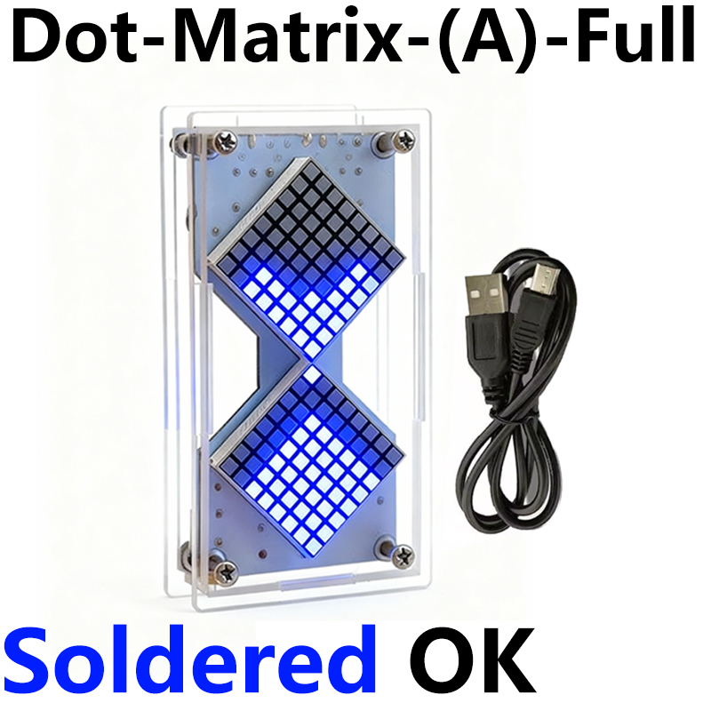 Cyberpunk LED Matrix Hourglass Gravity Sensor DIY Countdown Timer Clock STEM Educational Soldering Project for Beginners & Adult