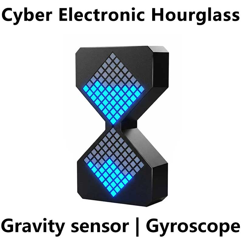 Cyberpunk LED Matrix Hourglass Gravity Sensor DIY Countdown Timer Clock STEM Educational Soldering Project for Beginners & Adult gyroscope