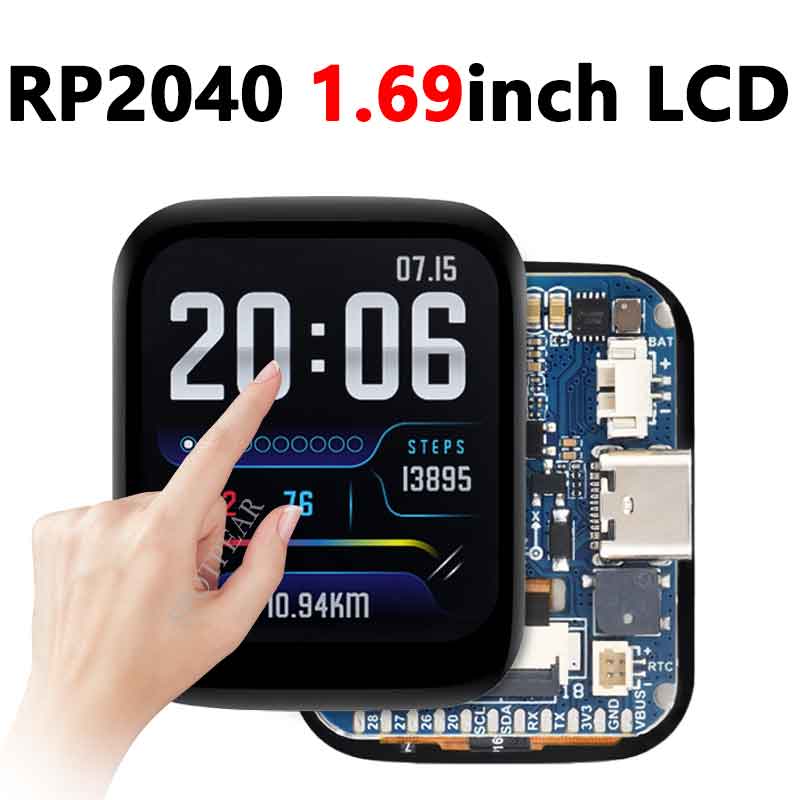 Raspberry Pi Pico RP2040 1.69 inch TouchScreen Round LCD Display With QMI8658/Buzzer/RTC For Arduino