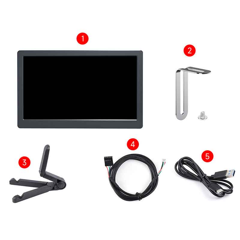 7inch LCD 1024×600 Computer PC Monitor Display Secondary Screen TypeC USB CPU RAM Only For Windows