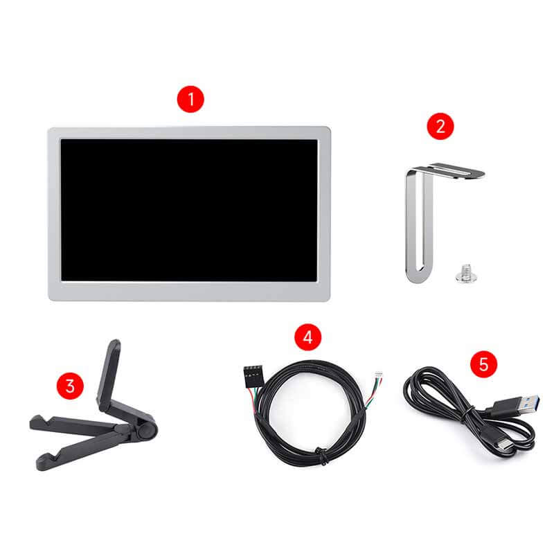 7inch LCD 1024×600 Computer PC Monitor Display Secondary Screen TypeC USB CPU RAM Only For Windows