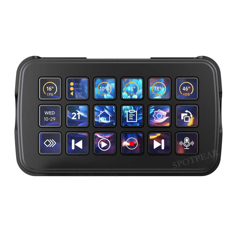 SK18 Computer AI Deepseek  Voice Keyboard Linux 18x1.58inch LCD Screen Customize keys