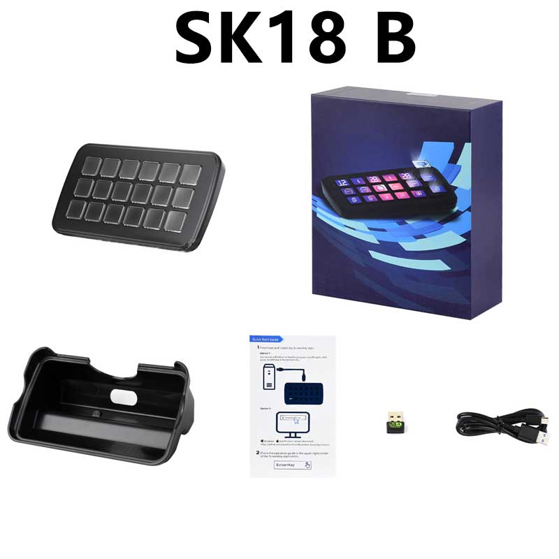 SK18 Computer AI Deepseek  Voice Keyboard Linux 18x1.58inch LCD Screen Customize keys