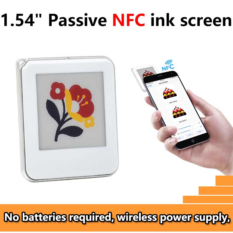 1.54 inch Passive NFC e-Paper ink (G) RYBW Display Screen No Need Battery Wireless Power & Data Transfer