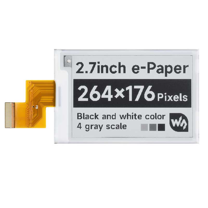 2.7inch E Ink raw display, black, white, 264x176