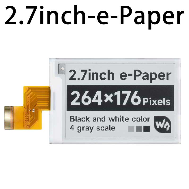 2.7inch E Ink raw display, black, white, 264x176