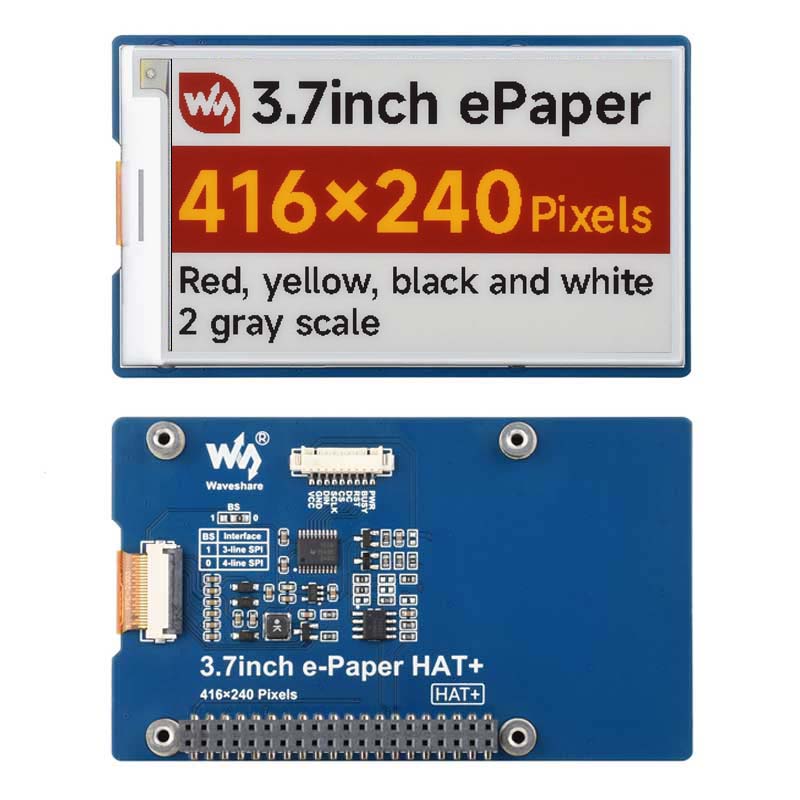 Raspberry Pi 3.7 inch e-Paper link (G) RYBW 416x240 For Arduino / Jetson Nano / STM32