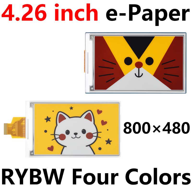 Raspberry Pi 4.26 inch e-Paper link (G) RYBW 800x480 For Arduino / Jetson / STM32 /ESP32