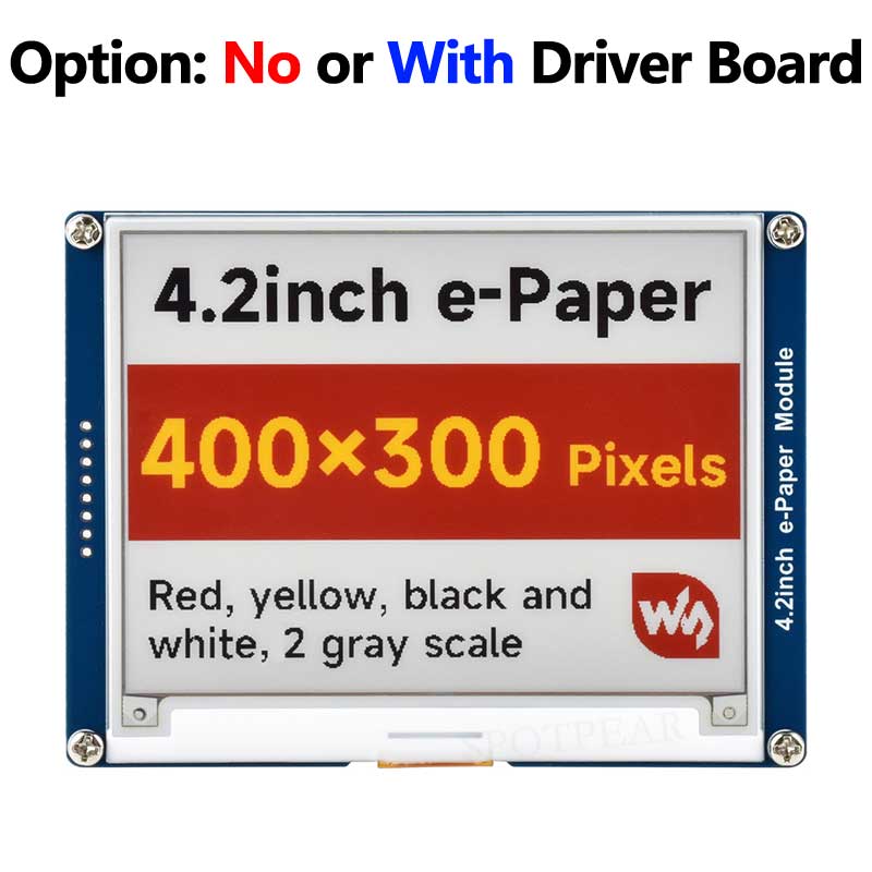 4.2 inch e-Paper Display G Red/Yellow/Black/White 4.2inch E-link Screen For Arduino /Raspberry Pi /Jetson Nano /STM32