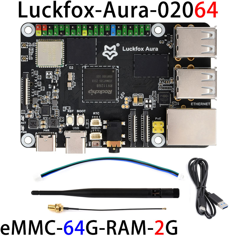 Luckfox Aura RV1126B Linux Development Board 3 TOPS Computing Power 2G/4G
