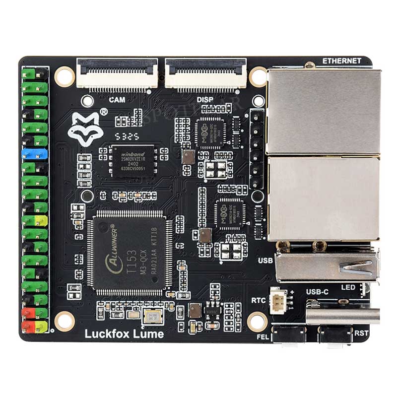 Luckfox Lume Allwinner T153 Linux Development Board 128MB DDR3 Dual Gigabit Ethernet Ports