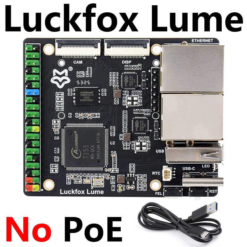 Luckfox Lume Allwinner T153 Linux Development Board 128MB DDR3 Dual Gigabit Ethernet Ports