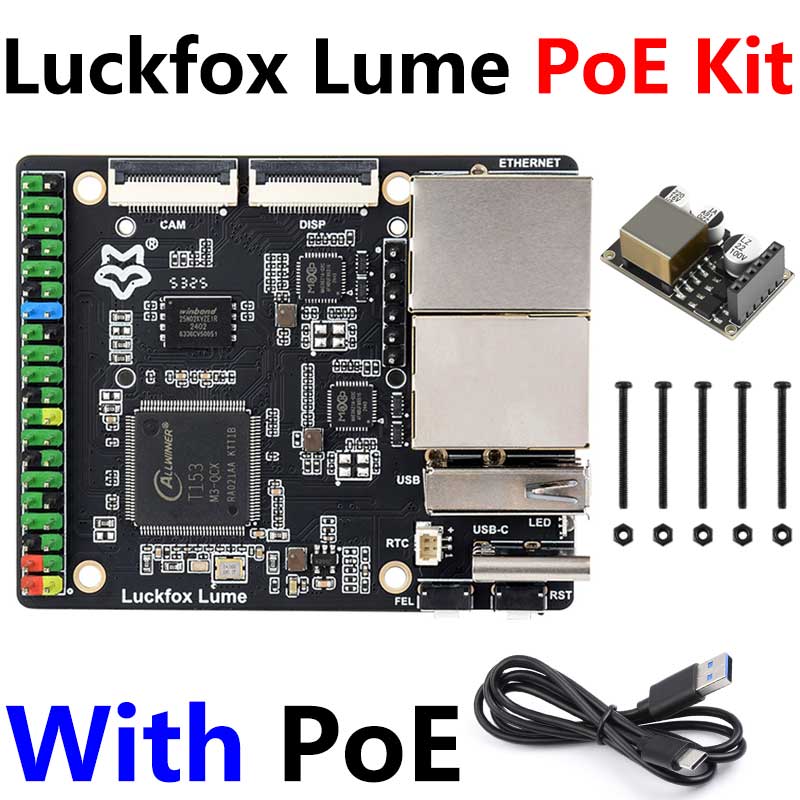Luckfox Lume Allwinner T153 Linux Development Board 128MB DDR3 Dual Gigabit Ethernet Ports