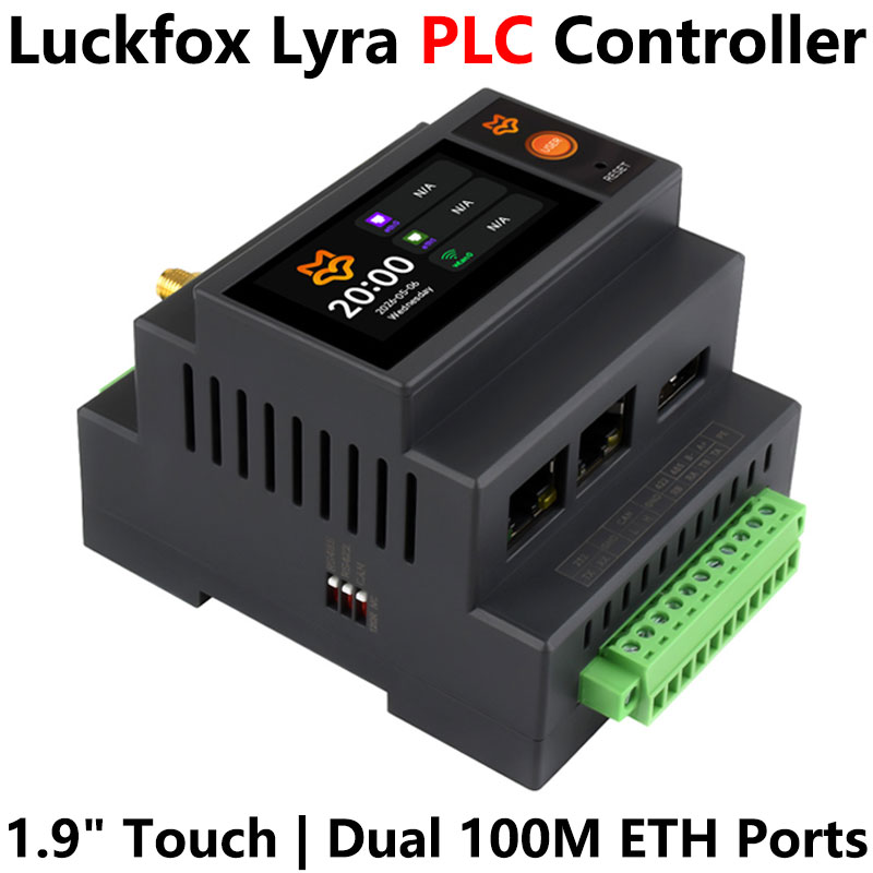 Luckfox Lyra PLC RK3506B Programmable Logic Controller 1.9inch LCD Touchscreen Dual 100Mbps Ethernet Ports