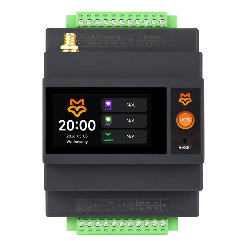 Luckfox Lyra PLC RK3506B Programmable Logic Controller 1.9inch LCD Touchscreen Dual 100Mbps Ethernet Ports