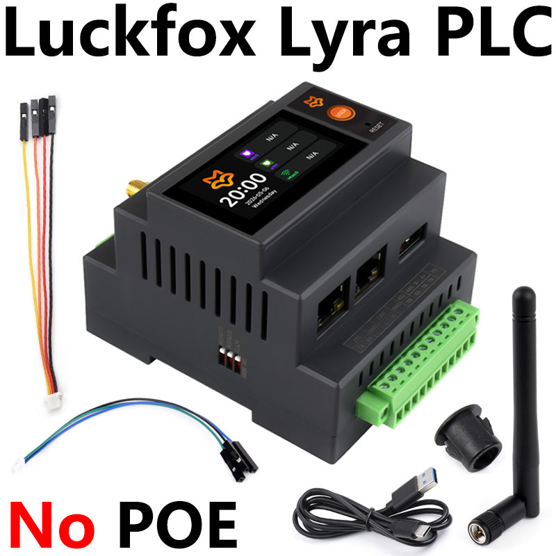 Luckfox Lyra PLC RK3506B Programmable Logic Controller 1.9inch LCD Touchscreen Dual 100Mbps Ethernet Ports