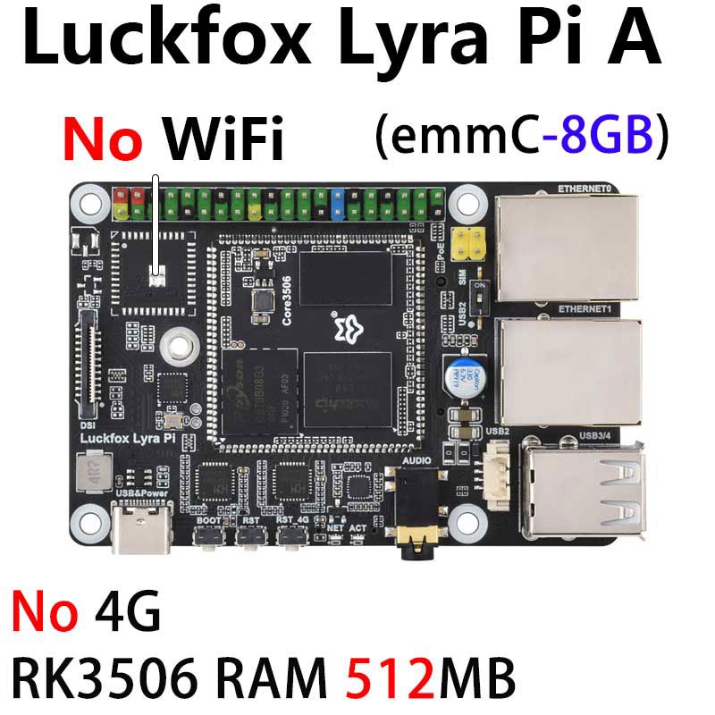 Luckfox Lyra Pi A/B RK3506 Rockchip Linux Board For MIPI/DSI Display WIFI6/4G/eMMC