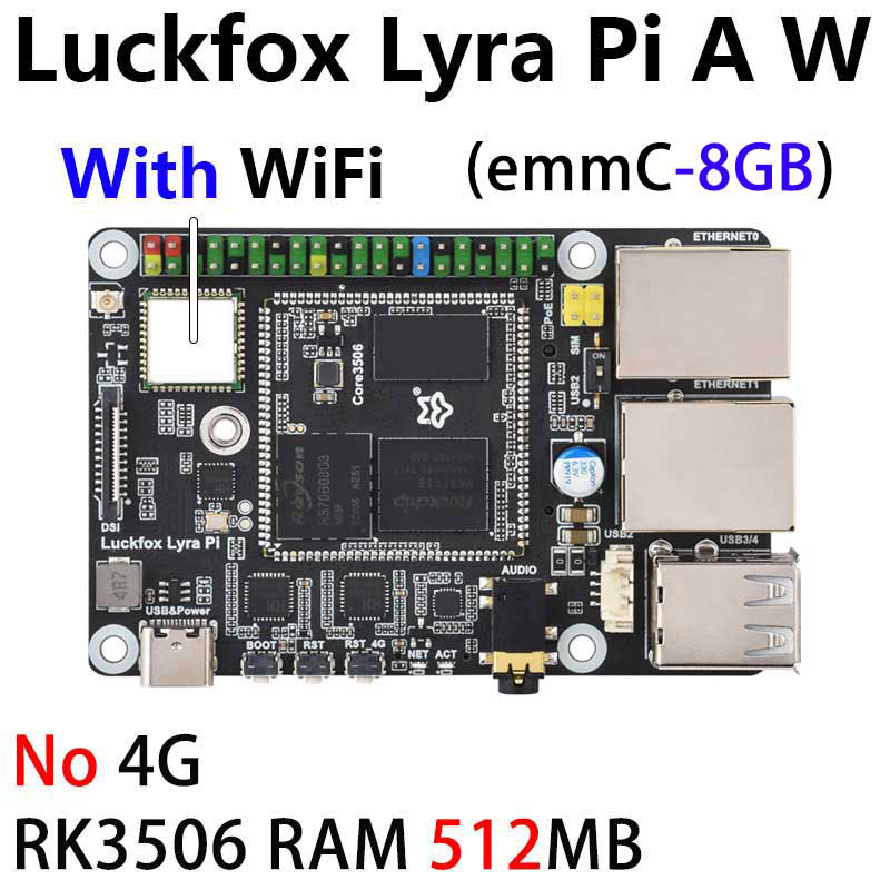 Luckfox Lyra Pi A/B RK3506 Rockchip Linux Board For MIPI/DSI Display WIFI6/4G/eMMC