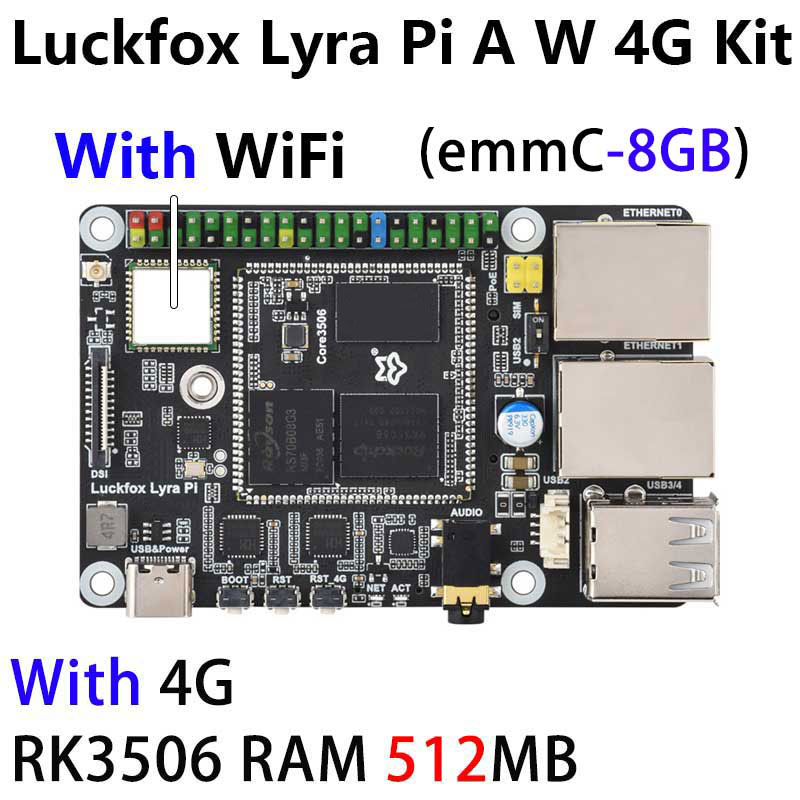 Luckfox Lyra Pi A/B RK3506 Rockchip Linux Board For MIPI/DSI Display WIFI6/4G/eMMC