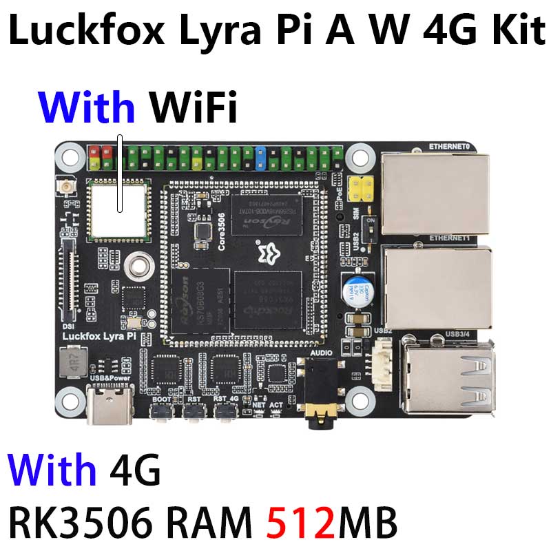 Luckfox Lyra Pi A/B RK3506 Rockchip Linux Board For MIPI/DSI Display WIFI6/4G/eMMC