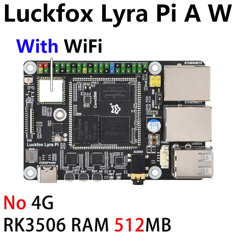 Luckfox Lyra Pi A/B RK3506 Rockchip Linux Board For MIPI/DSI Display WIFI6/4G/eMMC