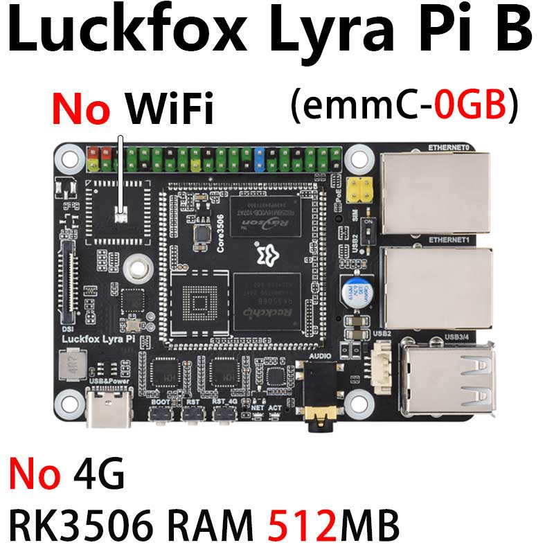 Luckfox Lyra Pi A/B RK3506 Rockchip Linux Board For MIPI/DSI Display WIFI6/4G/eMMC
