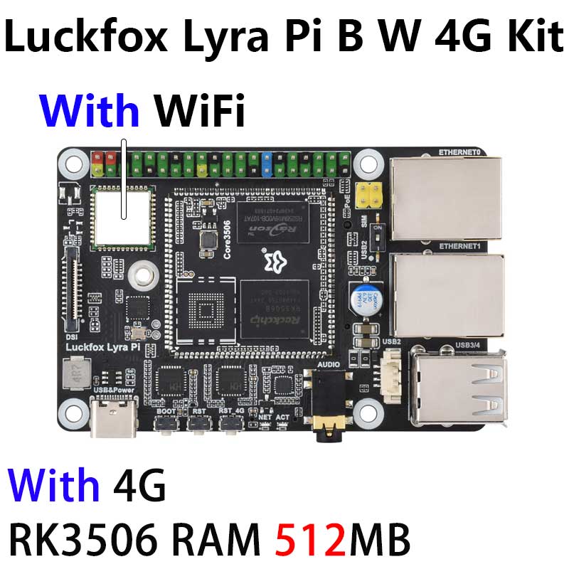 Luckfox Lyra Pi A/B RK3506 Rockchip Linux Board For MIPI/DSI Display WIFI6/4G/eMMC