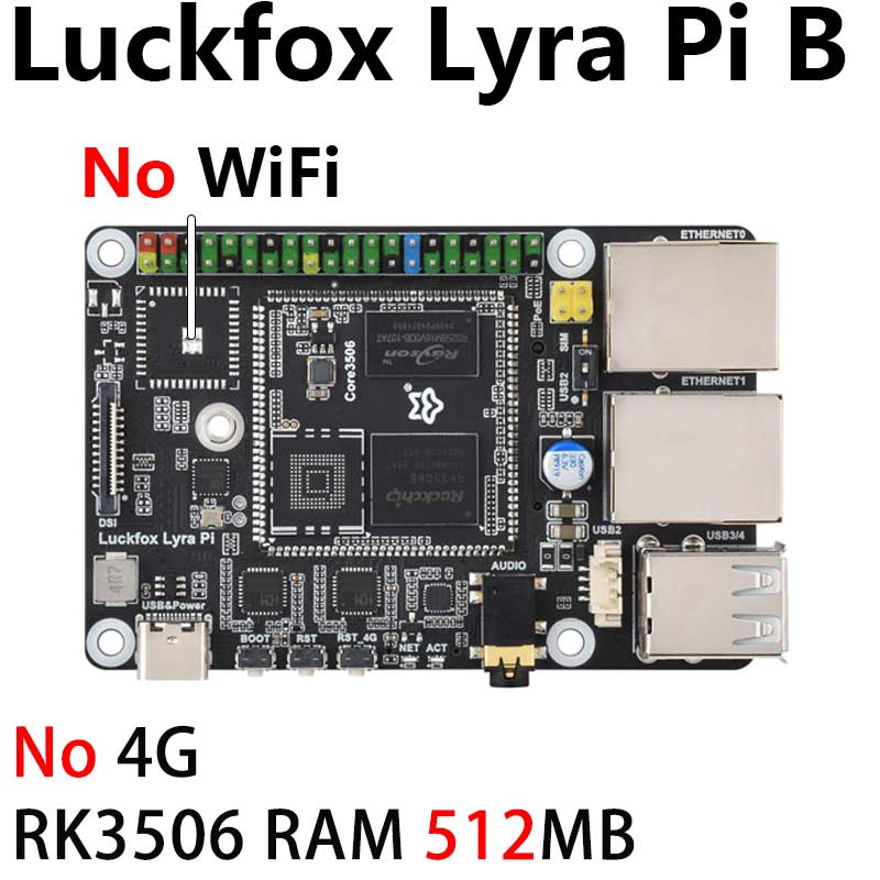 Luckfox Lyra Pi A/B RK3506 Rockchip Linux Board For MIPI/DSI Display WIFI6/4G/eMMC