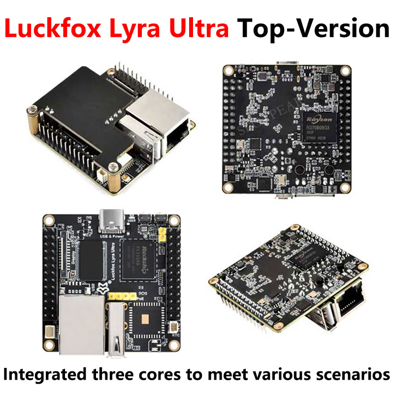 Top-Version Luckfox Lyra Ultra RK3506B OnBoard EMMC-8GB Mic Option WiFi6 /PoE With Audio and Display Port