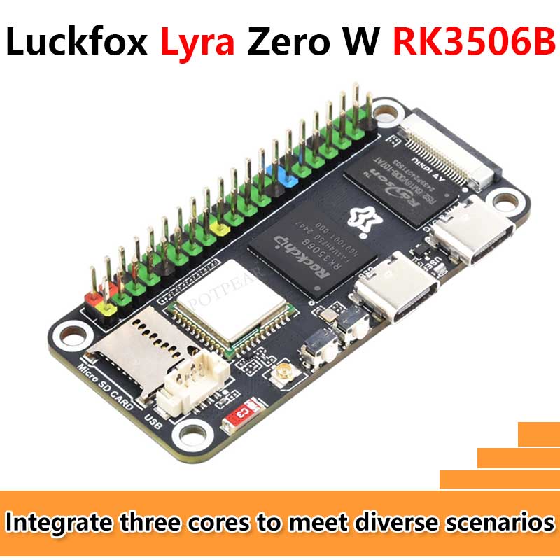 Luckfox Lyra Zero W RK3506B Rockchip Linux Board For MIPI/DSI Display Size compatible with Raspberry Pi Zero