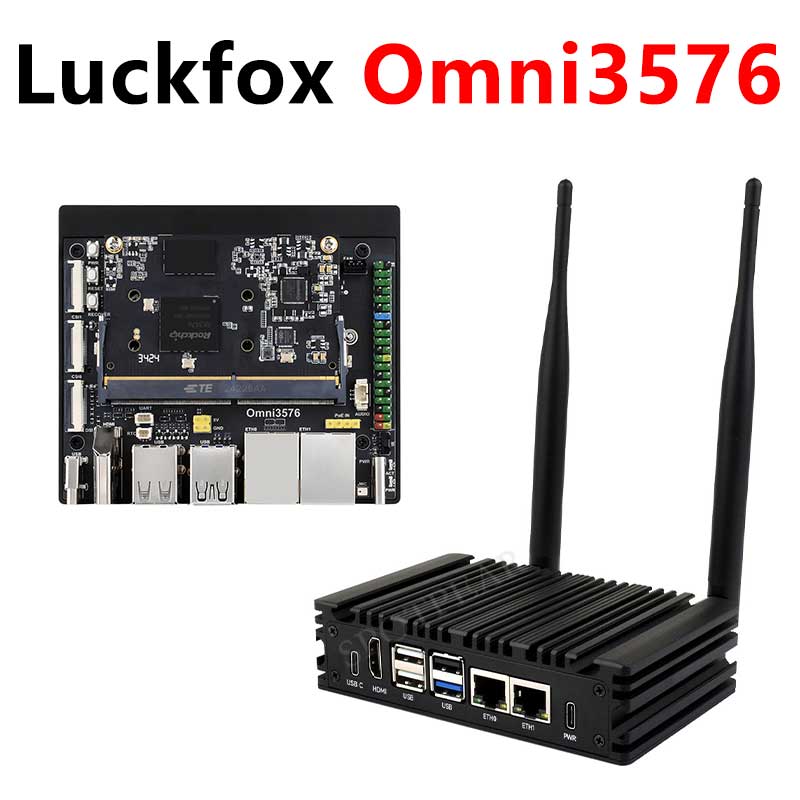 Luckfox Omni3576 Rockchip RK3576 Edge Computing Board Kit With Core3576 6TOPS / 8-Core 2.2G CPU / 4K Display /Dual Gigabit Ethernet /DDR4X