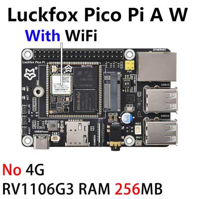 Luckfox Pico Pi A/B EMMC Mic Option WiFi6 /4G RV1106 G2/G3 RAM 128/256MB Core1106 Audio Display Port Size Compatible with Raspberry