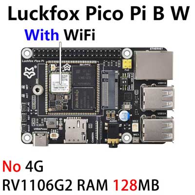 Luckfox Pico Pi A/B EMMC Mic Option WiFi6 /4G RV1106 G2/G3 RAM 128/256MB Core1106 Audio Display Port Size Compatible with Raspberry