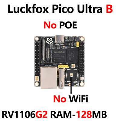 Luckfox Pico Ultra B OnBoard EMMC-8GB Mic Option WiFi6 /PoE RV1106G2 With Audio and Display Port