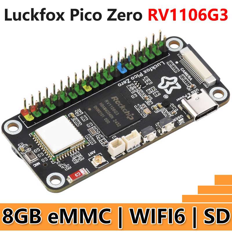Luckfox Pico Zero RV1106G3 SD WiFi6 Audio eMMC-8G RAM-256MB