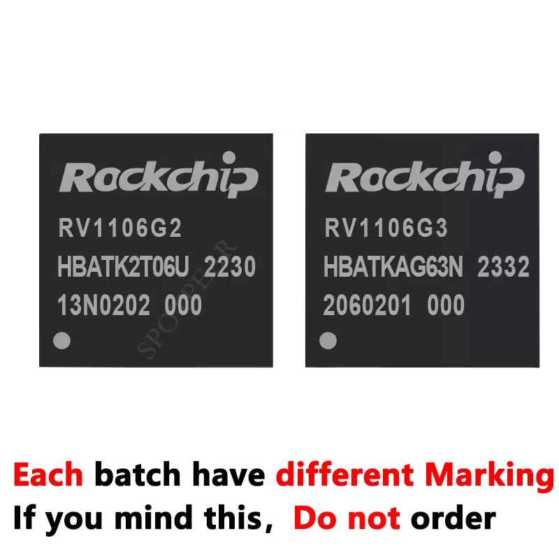 Rockchip MCU Chip RV1106G2/RV1106G3 128MB/256MB CortexA7