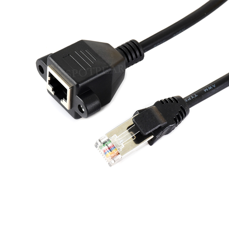 RJ45 Ethernet Extension Cable, Nickel-plated Iron Shell Protection, Providing Effective Interference Shielding, Flexible PVC Jacket