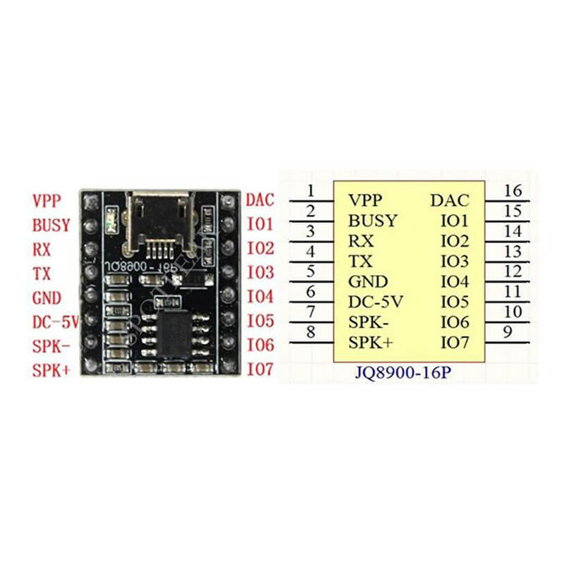 USB Voice module JQ8900 16P USB serial port control MP3 Identification module JQ8900 Chip