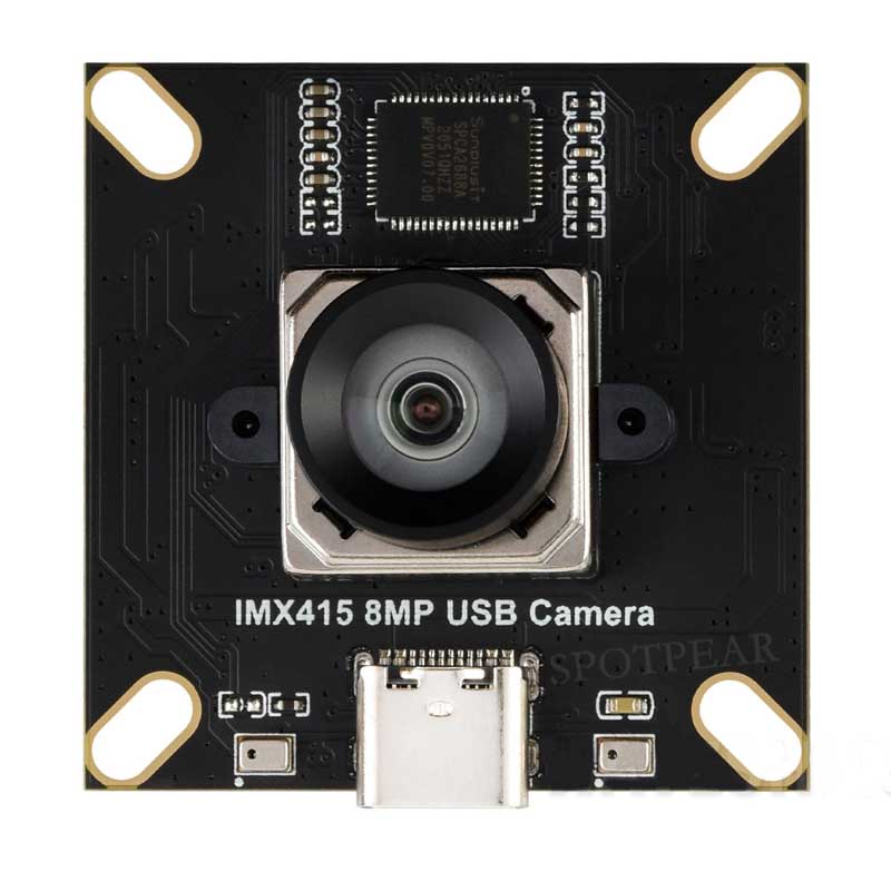 Raspberry Pi USB Camera 8MP IMX415 Distortion-Free Dual Microphones USB 2.0 For Jeston RDK