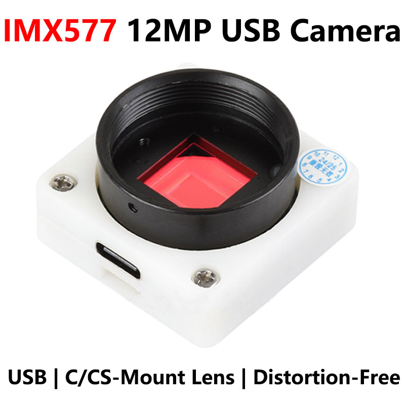 Raspberry Pi USB Camera 12MP IMX577 Distortion-Free USB 2.0 For Jeston RDK C/CS Mount Lens